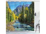 Abakuhaus Tenda Da Doccia Con Montagne, Fiume E Alberi Colorati Del Colorado Durante La Stagione Autunnale, Vista Sulla Foresta, 175 X 180 Cm, Multicolore