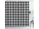 Abakuhaus Tenda Da Doccia Astratta, Motivo A Rombi Monocromatica Con Motivi A Rombi In Sequenza Continua, 175 X 220 Cm, Bianco E Grigio Scuro