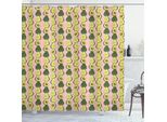 Abakuhaus Tenda Da Doccia Avocado, Motivo Doodle Con Frutta Tropicale Tagliata A Metà Cucina Sana, 175 X 180 Cm, Blush Multicolore