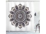 Abakuhaus Tenda Da Doccia Etnica, Mandala Orientale Fiori Vintage Boho Motivo Yoga Astratto Rotondo, 175 X 180 Cm, Viola Grigio Tortora
