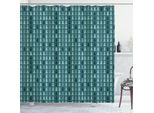 Abakuhaus Tenda Da Doccia Color Verde Acqua, Motivi Astratti Di Pini E Abeti, Silhouette Triangolari, Motivo Natalizio Invernale, 175 X 220 Cm, Verde Acqua