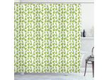 Abakuhaus Tenda Da Doccia Con Motivi Di Mele, Frutta Verde Semplice Decorazione Illustrazione Monocromatica Con Motivo Fresh Food, 175 X 180 Cm, Verde Chiaro Bianco