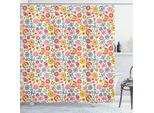 Abakuhaus Tenda Da Doccia Con Motivi Floreali, Fiori, Farfalle, Petali, Coleotteri, Coccinelle, Tema Floreale, Giardino, Doodle, 175 X 240 Cm, Multicolore