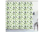 Abakuhaus Tenda Da Doccia Jungle Leaves, Foglie Botaniche Organiche - Stampa Tropicale, 175 X 180 Cm, Verde Oliva E Verde Lime