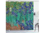 Abakuhaus Tenda Da Doccia Con Fiori, Stampa Artistica Con Un Prato Primaverile, Fiori Selvatici, Pittura Estiva, 175 X 180 Cm, Verde Blu