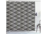 Abakuhaus Tenda Da Doccia Geometrica, Composizione Astratta Retrò Con Motivi Lineari Triangolari Dal Design Minimalista, 175 X 200 Cm, Nero E Guscio D'uovo