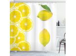 Abakuhaus Tenda Da Doccia Limone, Frutta Esotica Matura, Limone Acido, Foglie Di Limone, Limonata, Foto Alimentare, 175 X 200 Cm, Verde Chiaro, Giallo