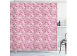 Abakuhaus Tenda Da Doccia Flamingo, Animali Disegnati A Mano In Tonalità Rosa Esotiche Animali Esotici Tropical Wild Birds, 175 X 240 Cm, Rosa Pallido E Bianco