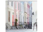 Abakuhaus Città Case Antiche Tenda Da Doccia, Facciate Delle Case Inglesi Colorate In Colori Pastello Tenui A Londra, 175 X 240 Cm, Multicolore