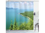 Abakuhaus Lake Forest Tenda Da Doccia, Panorama Del Lago Superiore Paesaggio Mozzafiato, 175 X 240 Cm, Verde Mare Blu