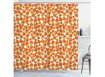 Abakuhaus Tenda Da Doccia Mandarino, Motivo Disegnato A Mano Arance Succose Biologiche Con Foglia, 175 X 200 Cm, Arancione Scuro Verde Oliva