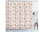 Abakuhaus Tenda Da Doccia Scheletro, Personaggi A Tema Halloween Che Ballano E Riproducono Musica Con Zucche, 175 X 200 Cm, Rosa Essiccata Arancione Pallido