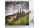 Abakuhaus Scozia Tenda Da Doccia, Panorama Della Formazione Rocciosa Old Man Of Storr Con Tempo Nuvoloso E Cielo Cupo, 175 X 240 Cm, Multicolore