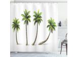 Abakuhaus Tenda Da Doccia Con Motivo Palme, Simplistic Alberi Tropicali Di Diverse Dimensioni Su Sfondo Neutro, 175 X 200 Cm, Verde Oliva Scuro Taupe