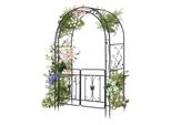 Arco Da Giardino In Metallo Fch, Arco Per Rose Con Porta, 135X58X212 Cm, Per Piante Rampicanti
