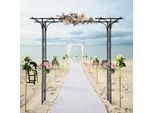 Arco Da Giardino In Metallo Fch 206X41X216Cm, Arco Per Rose E Traliccio In Nero Per Piante Rampicanti