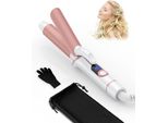 Mini Ferro Arricciacapelli Per Capelli Corti, Ferro Arricciacapelli Da Viaggio Da 25 Mm, Display Lcd 120-200℃, Con Guanto E Borsa Di Stoccaggio, Doppio Voltaggio