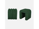 Set Di 2 Pouf Contemporanei, Tessuto, Verde Scuro