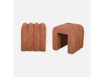 Set Di 2 Pouf Contemporanei, Tessuto, Arancione