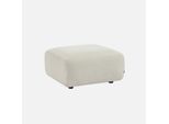 Pouf, Poggiapiedi Per Divano Wallas Bouclé, 2 Posti, Crema