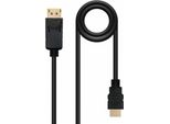 Nanocable 10.15.4300 - Cavo Convertitore Da Displayport A Hdmi, Displayport/Spina - Hdmi/Spina, Nero, 0,5 M