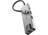Ngs -HUB-0140, Usb 2.0 Tipo-C, Hdmi, RJ-45, Usb 3.2 Gen 1 (3.1 Gen 1) Tipo-A, Usb Tipo-C, 5000 Mbit/S, 3840 X 2160 Px, Alluminio, Nero, Alluminio