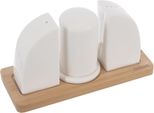 Saliera E Pepiera In Porcellana Con Supporto Whiteline 4 Pz.