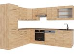 Vicco Cucina Angolare Completa Fame-Line, 287 X 60 Cm , Pl Rovere, Quercia Dorata/Quercia Dorata