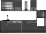 Vicco Cucina Componibile Fame-Line, 300 Cm Con Armadio Alto, Pl Antracite, Antracite Lucido/Antracite
