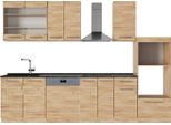 Vicco Cucina Componibile Fame-Line, 300 Cm Con Armadio Alto, Pl Antracite, Quercia Dorata/Quercia Dorata