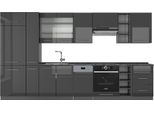Vicco Cucina Componibile Fame-Line, 355 Cm , Pl Antracite, Antracite Lucido/Antracite