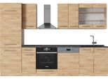 Vicco Cucina Componibile Fame-Line, 300 Cm , Pl Antracite, Quercia Dorata/Quercia Dorata