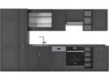 Vicco Cucina Componibile Fame-Line, 355 Cm Senza Piano Di Lavoro, Landhaus Antrazit-Oro/Antracite