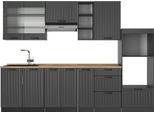 Vicco Cucina Componibile Fame-Line, 280 Cm , Pl Rovere, Grigio Scuro/Antracite