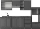 Vicco Cucina Componibile Fame-Line, 280 Cm , Pl Antracite, Landhaus Antrazit-Oro/Antracite
