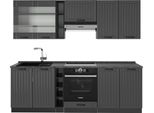 Vicco Cucina Componibile Fame-Line, 235 Cm , Pl Antracite, Grigio Scuro/Antracite