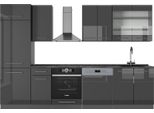 Vicco Cucina Componibile Fame-Line, 300 Cm , Pl Antracite, Antracite Lucido/Antracite