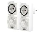 Logilink ET0006A Timer Meccanico Logilink, Set Di 2, IP44, Bianco