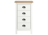 Vidaxl Credenza Hill White 46X35X80 Cm In Legno Di Pino Massiccio