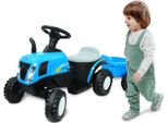 Trattore New Holland Con Rimorchio Blu 6V
