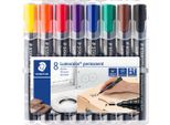 10X Staedtler 352 WP8 Marcatore Permanente Lumocolor® , Ricaricabile, Circa 2 Mm, 2 Rosso, 3 Blu