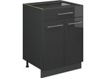 Vicco Mobiletto Base Per Cucina Fame-Line, 60 Cm Con Cassetto, Pl Rovere, Antracite Lucido/Antracite