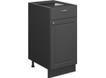 Vicco Mobiletto Base Per Cucina Fame-Line, 40 Cm Senza Piano Di Lavoro, Landhaus Antrazit-Oro/Antracite