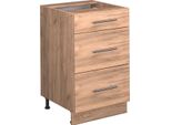 Vicco Mobiletto Base Per Cucina Fame-Line, 50 Cm , Pl Rovere, Quercia Dorata/Quercia Dorata