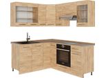Vicco Cucina Angolare Completa Fame-Line, 190 X 60 Cm , Pl Rovere, Quercia Dorata/Quercia Dorata