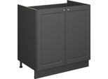 Vicco Mobile Lavello Cucina Fame-Line, 80 Cm Senza Piano Di Lavoro, Landhaus Antrazit-Oro/Antracite