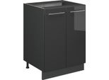 Vicco Mobiletto Base Cucina Fame-Line, 60 Cm , Pl Rovere, Antracite Lucido/Antracite