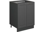 Vicco Mobiletto Base Cucina Fame-Line, 60 Cm Senza Piano Di Lavoro, Landhaus Antrazit-Oro/Antracite
