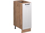 Vicco Armadio Cucina Dispensa Alto Fame-Line, 30 Cm , Pl Rovere, Bianco Casa Di Campagna/Quercia Dorata