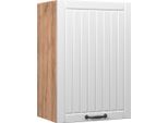 Vicco Pensile Da Cucina Fame-Line, 50 Cm, Bianco Casa Di Campagna/Quercia Dorata